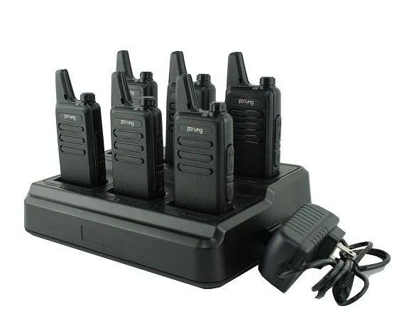 Comunicación de largo alcance hecha fácil con 2W VHF Walkie Talkie y cargador de seis vías