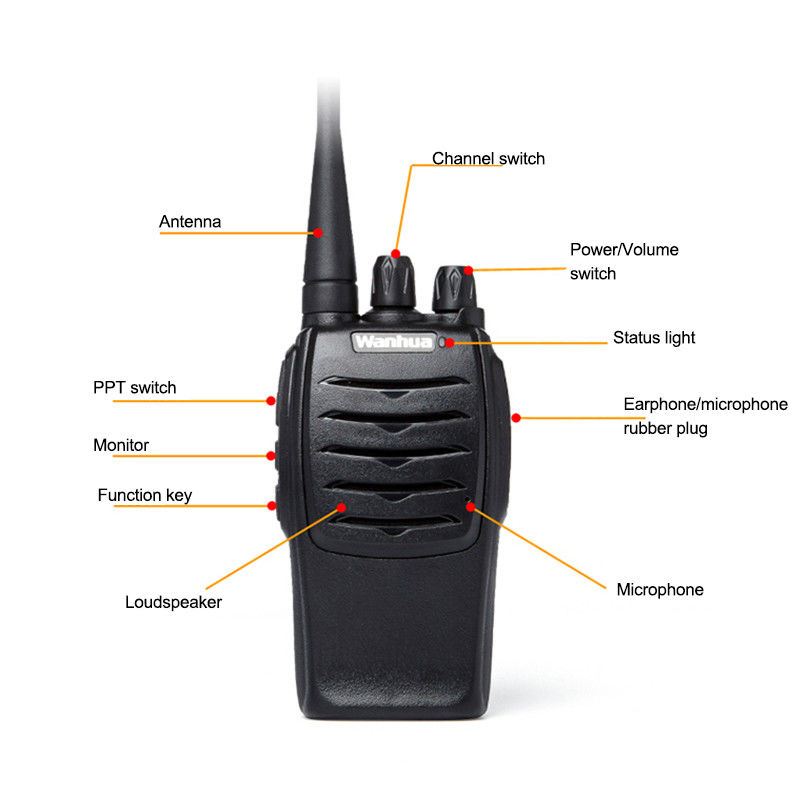 Wanhua WH27 Walkie Talkie de largo alcance Radio bidireccional con rango de temperatura de -30 a 60 °C
