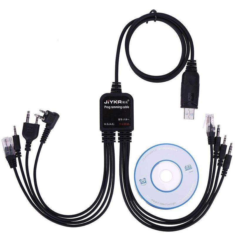 8 en 1 Walkie Talkie Cable de programación USB para Motorola Baofeng HYT VX GMRS potencia de salida