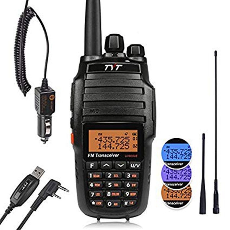 Receptor de radio FM al aire libre TYT UV-8000D de banda doble Walkie-Talkie portátil con pantalla