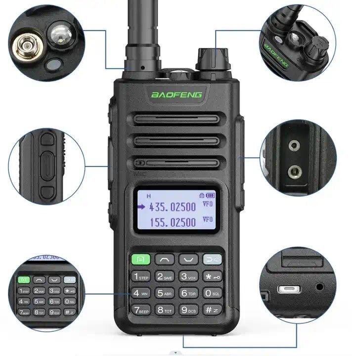 Baofeng UV-9R Pro T57 Walkie Talkie portátil de 10 W 3.7V Transceptor con batería de 2800 mAh