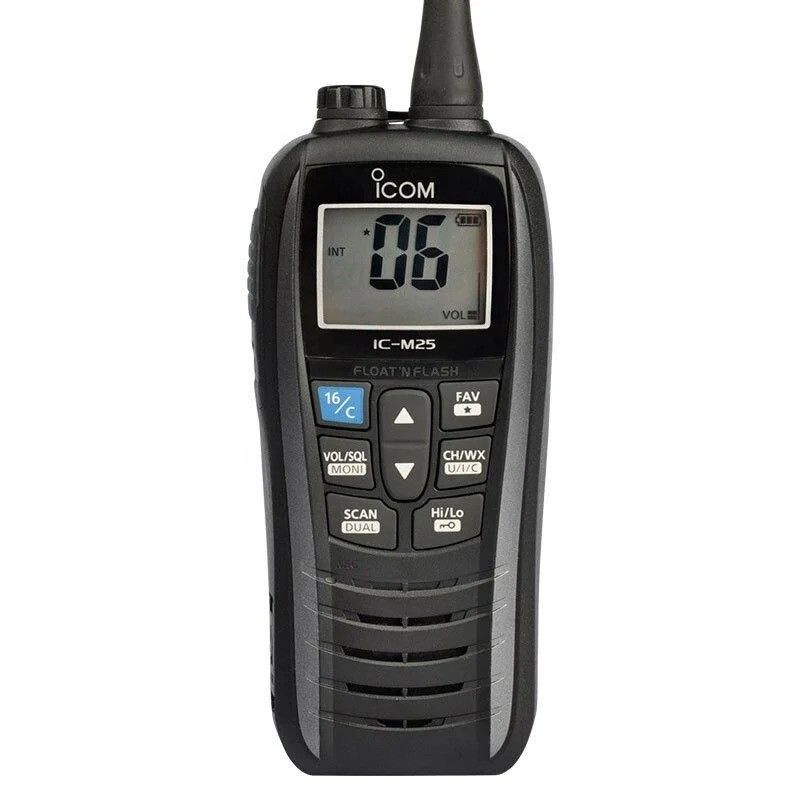 Intercomunicador portátil marino IC-M25 Walkie Talkie 5W 128 / 16 canales impermeable portátil negro en 2024