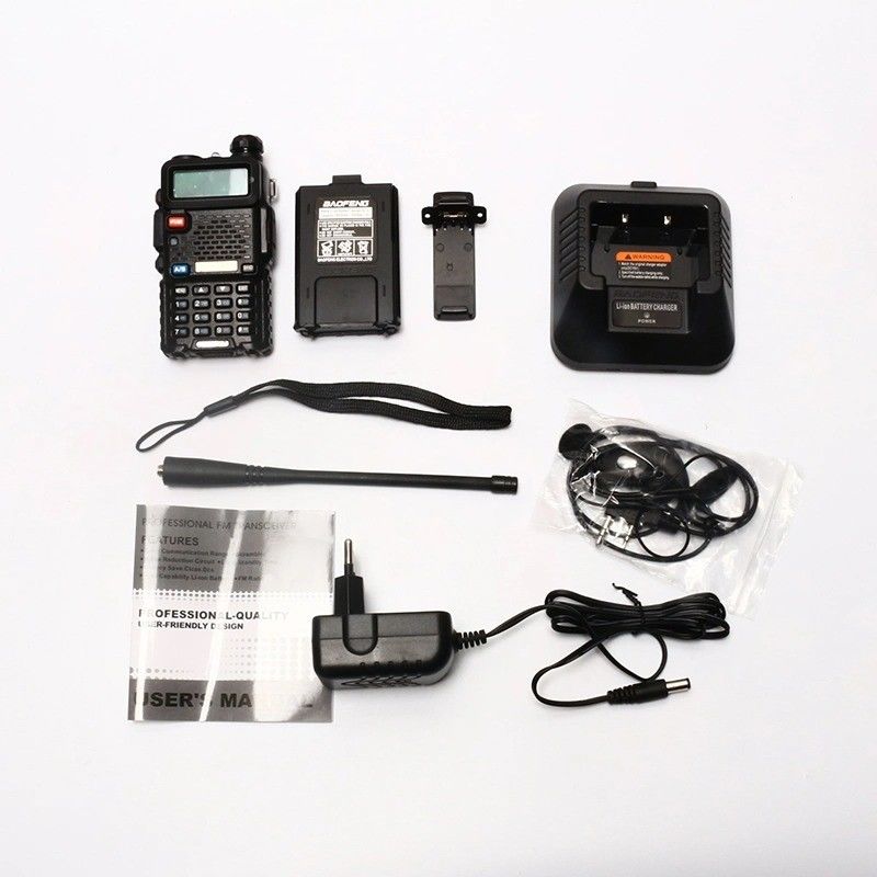 206g Baofeng UV5r de doble frecuencia VHF UHF Walkie-Talkie profesional para equipos de seguridad