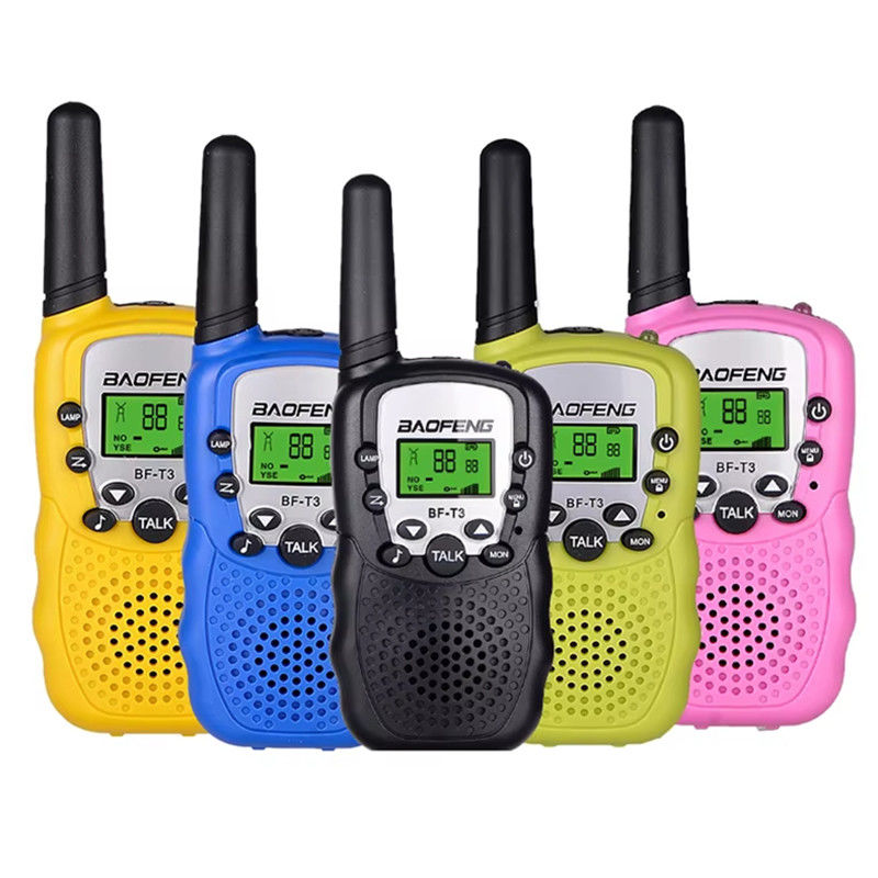Radio de bolsillo juguete para niños Transceptor de largo alcance recargable 22 canales Diseño de dibujos animados